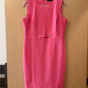 Tommy Hilfiger Hot Pink Sleeveless Sheath Dress with Waist Detail